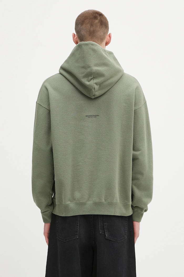 Clothing NEIGHBORHOOD cotton sweatshirt Classic Sweat Hoodie Ls 242FPNH.CSM02 green