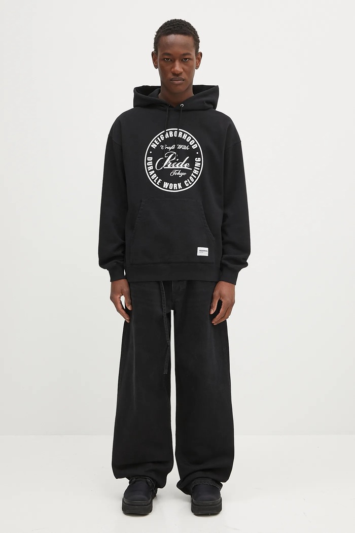 NEIGHBORHOOD cotton sweatshirt Classic Sweat Hoodie Ls 242FPNH.CSM02 black