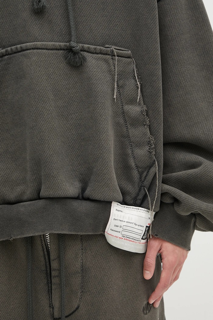 Maison MIHARA YASUHIRO cotton sweatshirt Amateur Sewn Wide Back Hoodie A14HD522 gray