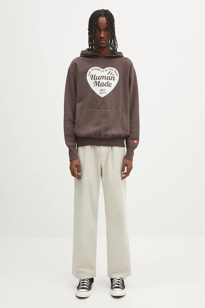 Бавовняна кофта Human Made Tsuriami Hoodie HM29CS015 коричневий