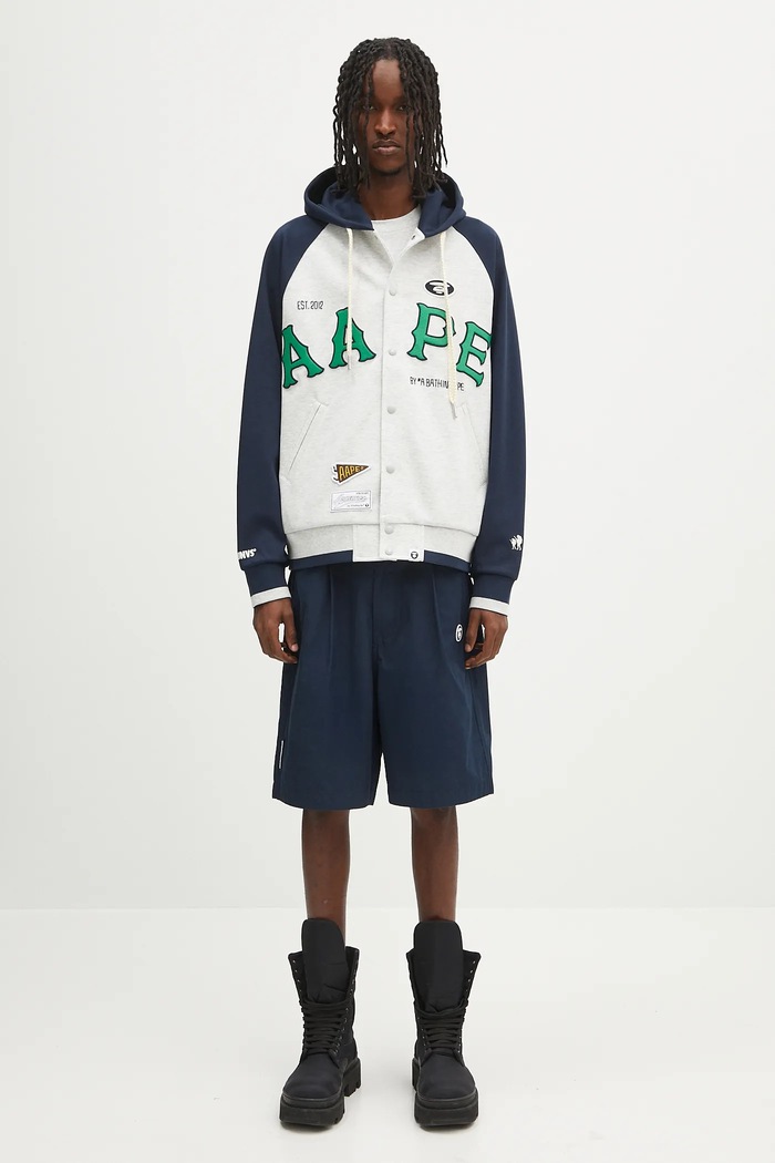 AAPE felpa Main Zip Up AAPSWMC323XAO grigio