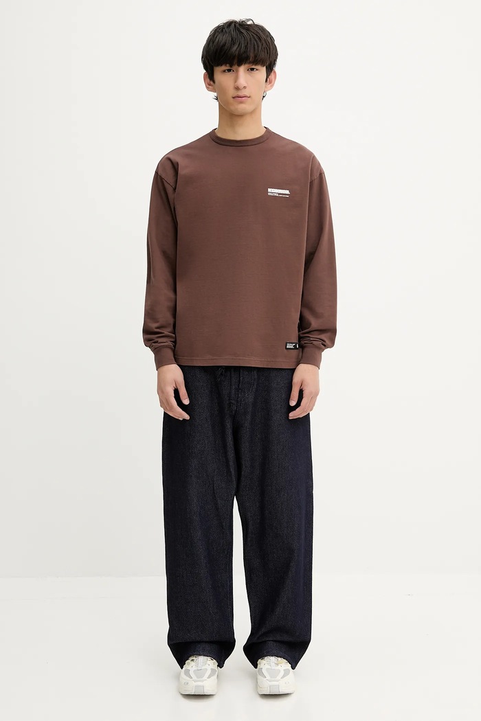 Памучен суичър NEIGHBORHOOD Classic Crewneck Ls 251FPNH.CSM03 кафяв