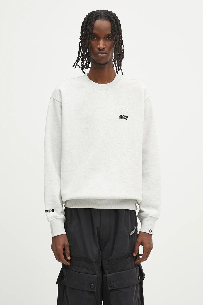 AAPE sweatshirt Now Crew Neck other gray AAPSWMB321XAN