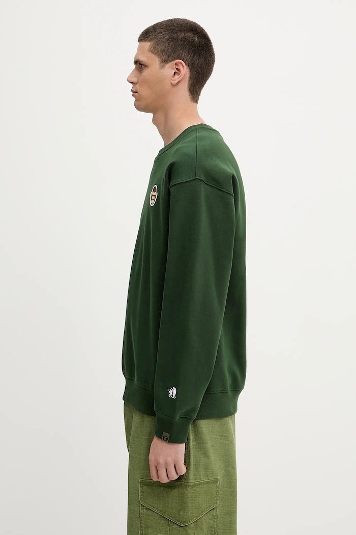 Mikina AAPE Aaper Crew Neck AAPSWMB377XXN zelená SS25