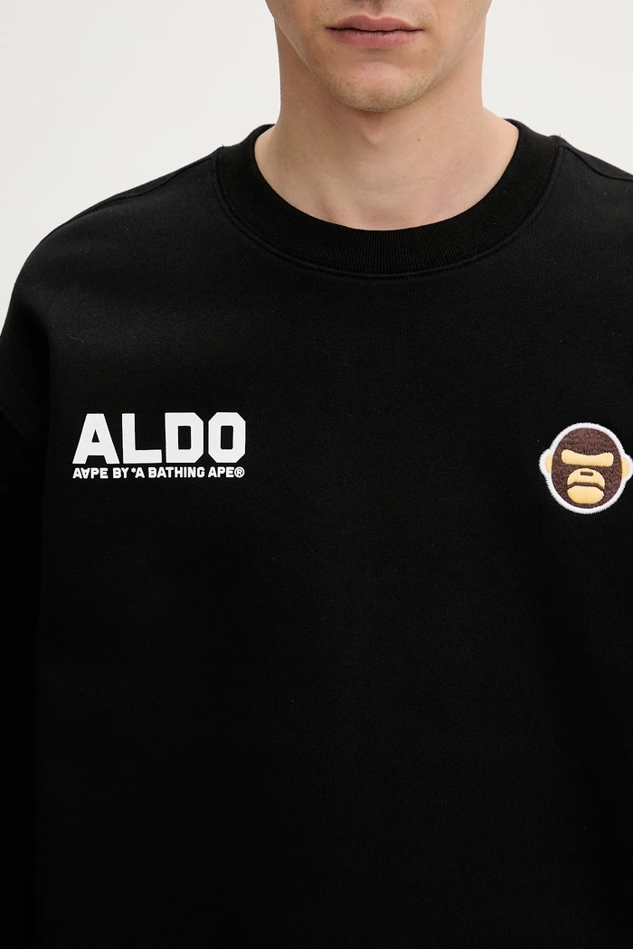 Кофта AAPE Aaper Crew Neck чорний AAPSWMB377XXN