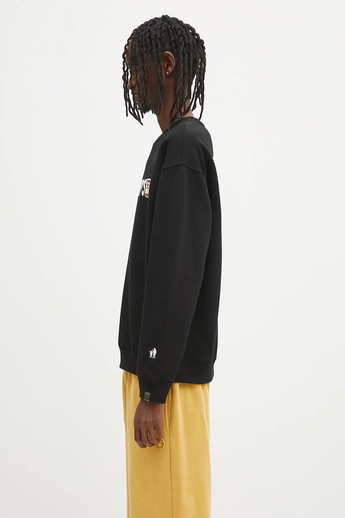AAPE sweatshirt Aaper Crew Neck AAPSWMB379XXN black SS25