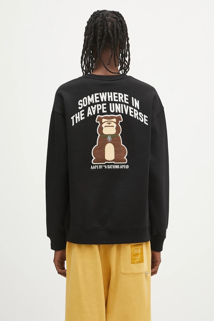 Clothing AAPE sweatshirt Aaper Crew Neck AAPSWMB379XXN black