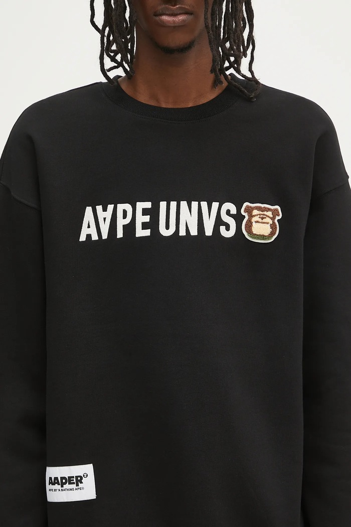 AAPE sweatshirt Aaper Crew Neck black AAPSWMB379XXN