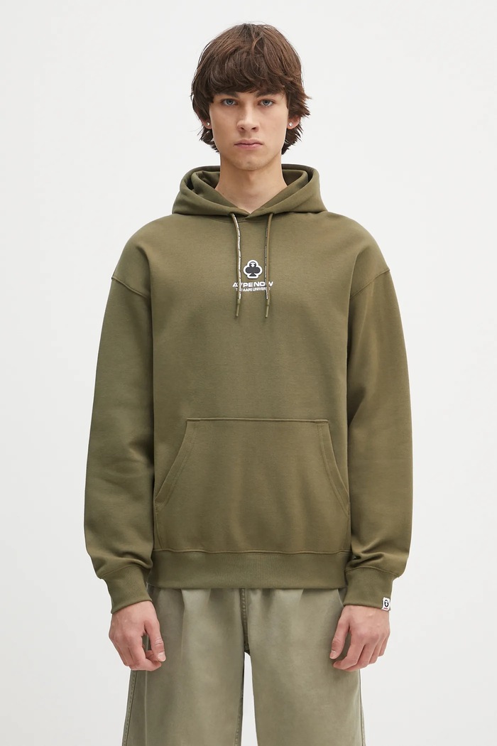 Dukserica AAPE Now natpis zelena AAPSWMB323XXN