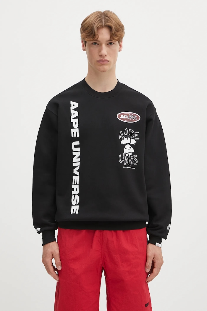 AAPE sweatshirt Basic Crew Neck other black AAPSWMB337XXN