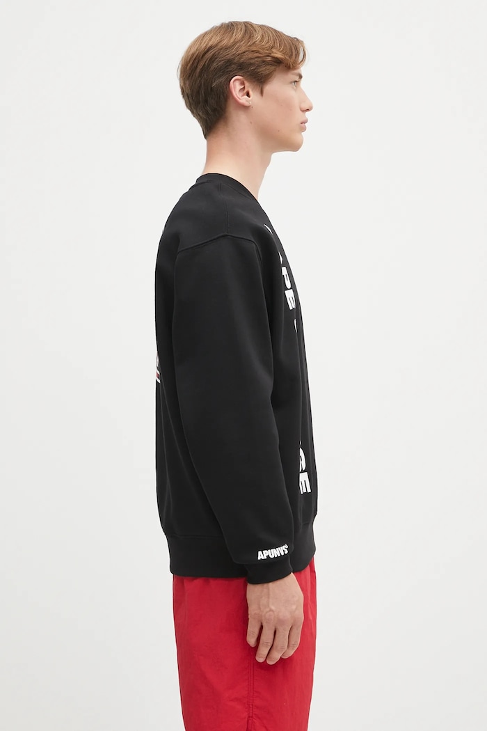 AAPE sweatshirt Basic Crew Neck black AAPSWMB337XXN