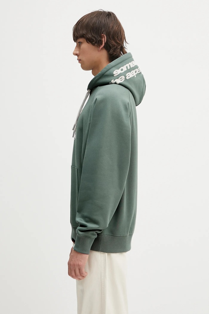 Dukserica AAPE Main AAPSWMB357XXN zelena SS25