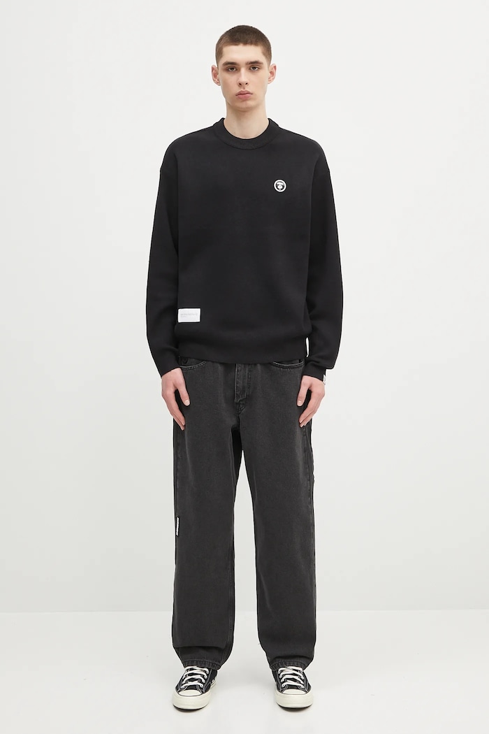 Светр AAPE Now Knit AAPKNMB333XXN чорний