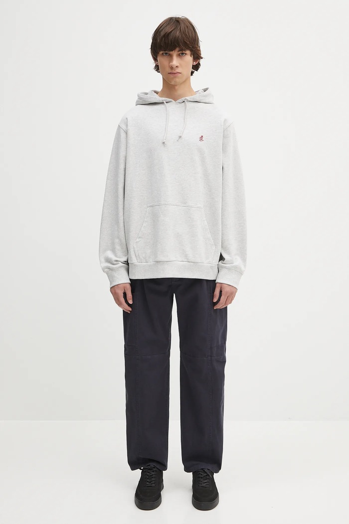 Gramicci cotton sweatshirt One Point Hooded Sweatshirt G307.FT gray