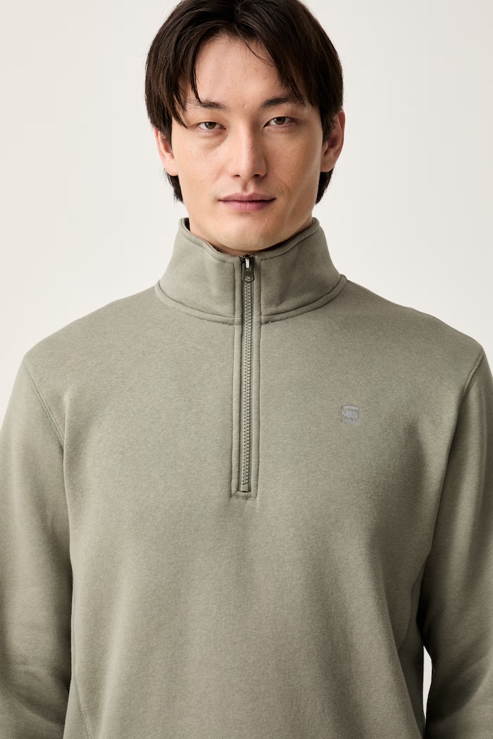 G-Star bluza męska z bawełną Premium core zielony D26459.C235