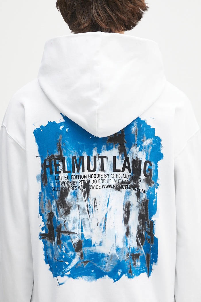 Helmut Lang felpa in cotone SCRIBBLE.H1.LIGHT.CT P02HM513 bianco