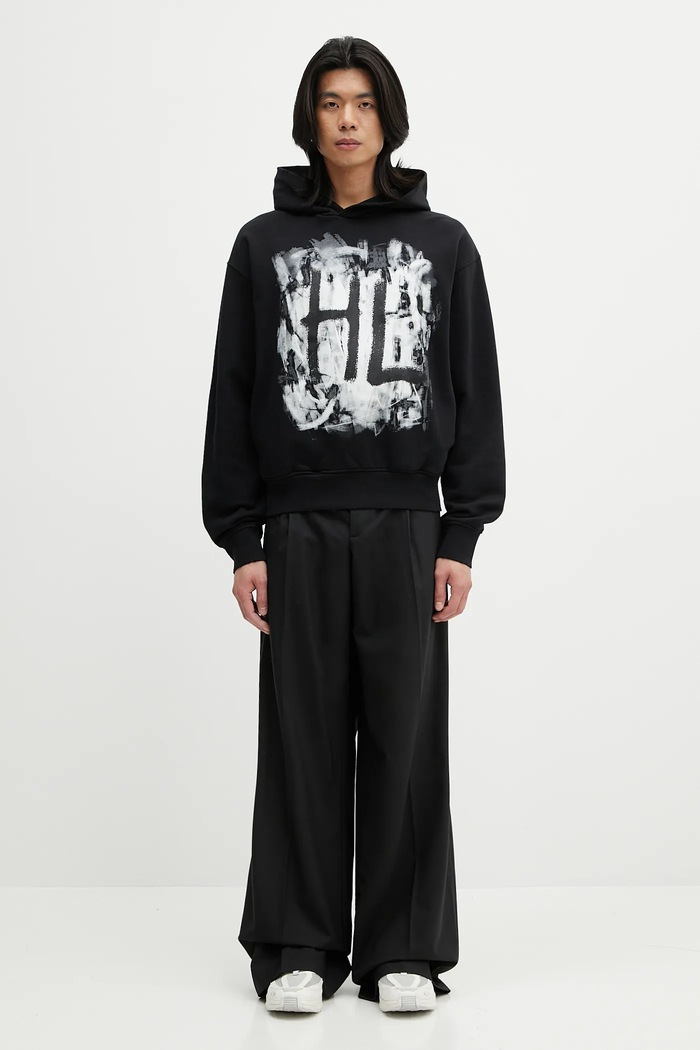 Helmut Lang cotton sweatshirt SCRIBBLE.H2.LIGHT.CT P02HM514 black