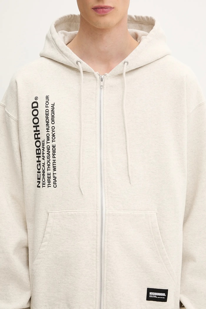 Бавовняна кофта NEIGHBORHOOD SOLID SWEAT ZIP сірий 251UWNH.CSM05
