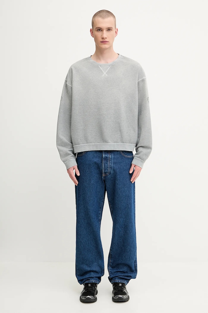 Памучен суичър 1017 ALYX 9SM Garment dye boxy crewneck AAMSW0243FA01 сив