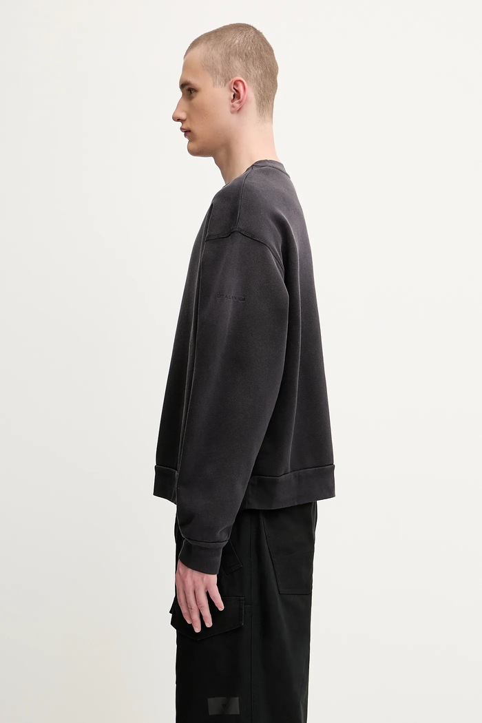 Pamučna dukserica 1017 ALYX 9SM Garment dye boxy crewneck AAMSW0243FA01 crna SS25