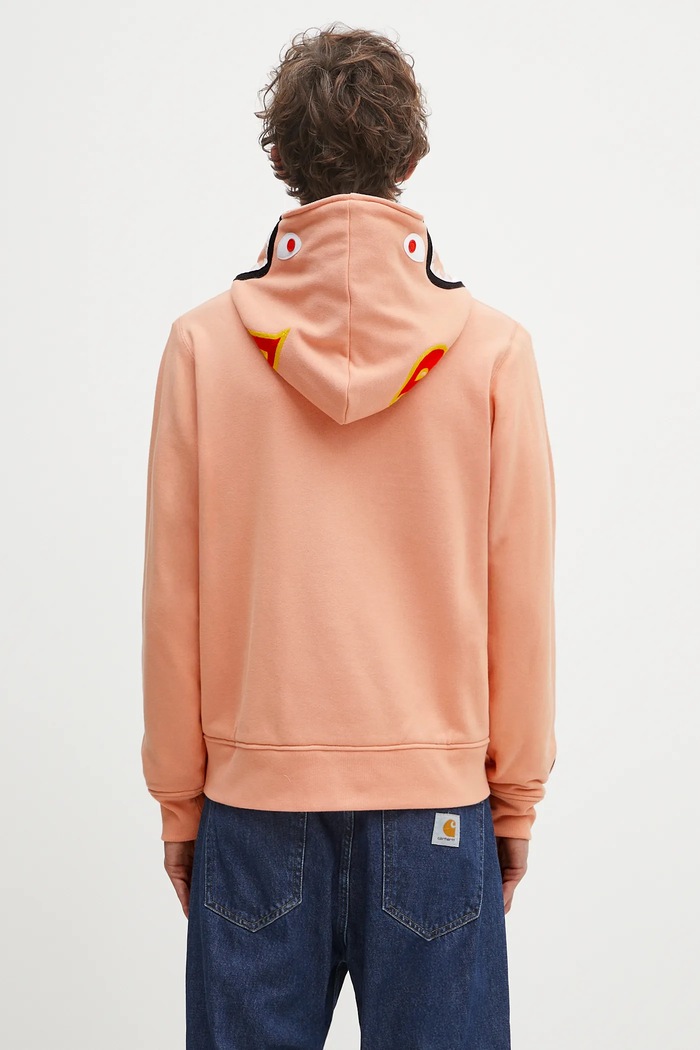 Clothing A Bathing Ape cotton sweatshirt 2nd shark 1K70115006 orange