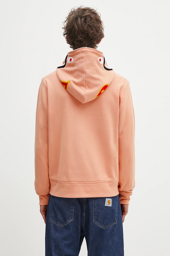 Clothing A Bathing Ape cotton sweatshirt 2nd shark 1K70115006 orange