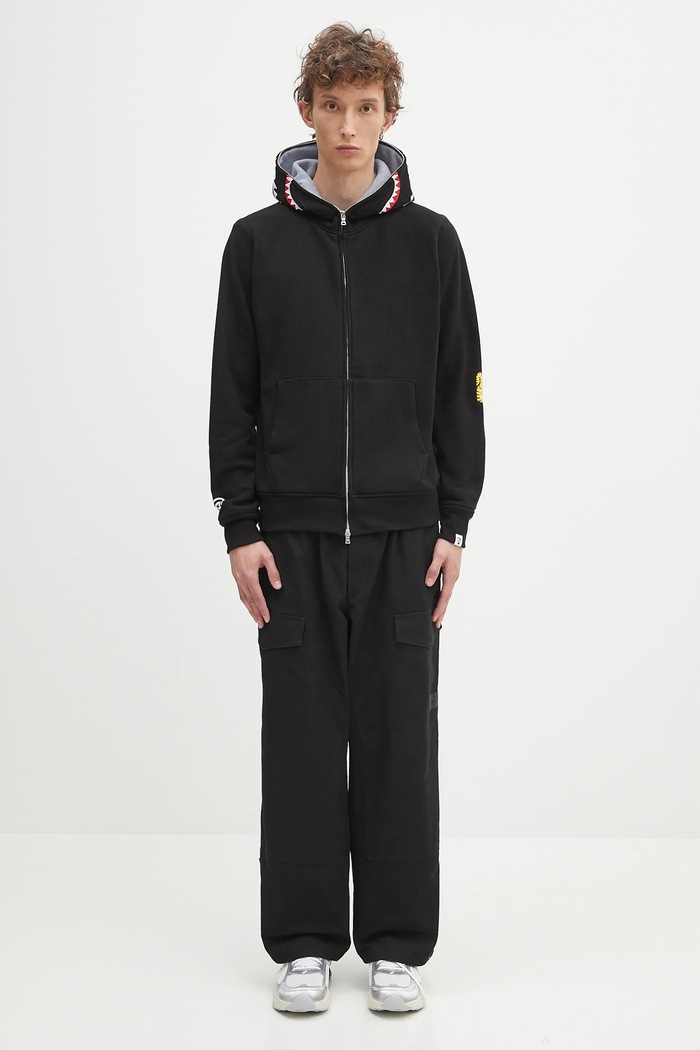 A Bathing Ape cotton sweatshirt 2nd shark 1K70115006 black