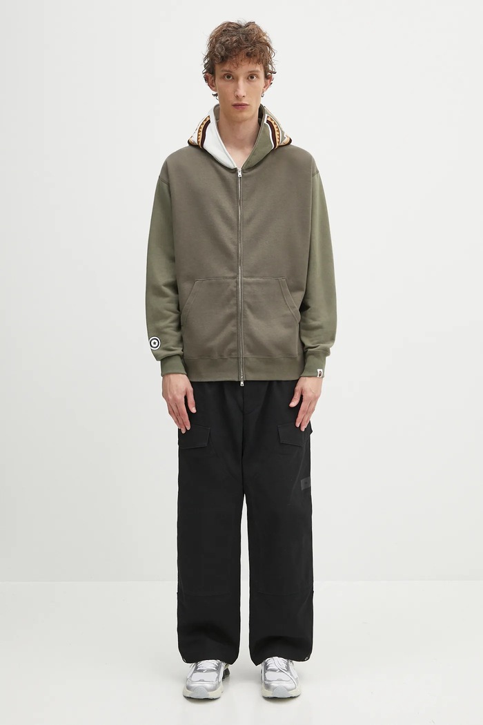 A Bathing Ape felpa in cotone Shark 1K70115312 verde
