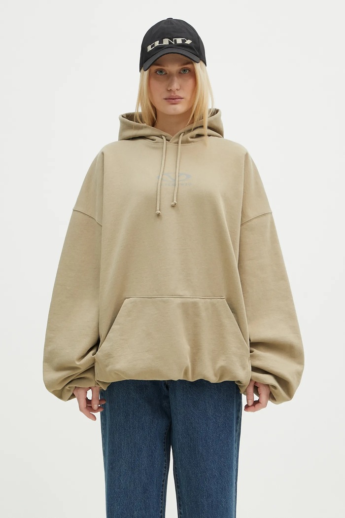 Μπλούζα VETEMENTS Oval Logo Cropped Boxy UA66HD600T μπεζ SS25