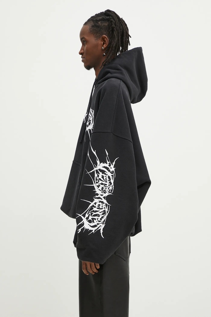 Clothing VETEMENTS sweatshirt Death Metal Cropped Boxy UA66HD620BW black
