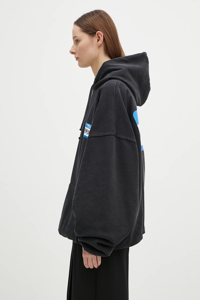 VETEMENTS cotton sweatshirt My Name Sticker Cropped Boxy black UA66HD650B