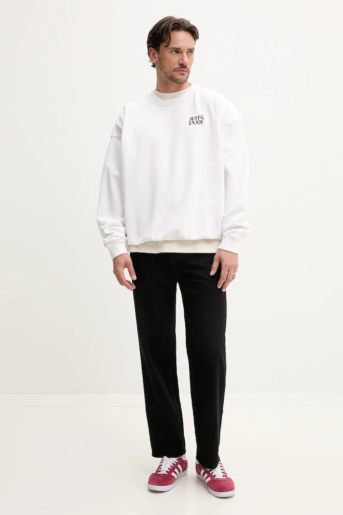 Bluza bawełniana Kaotiko AQ083.01.G002 biały