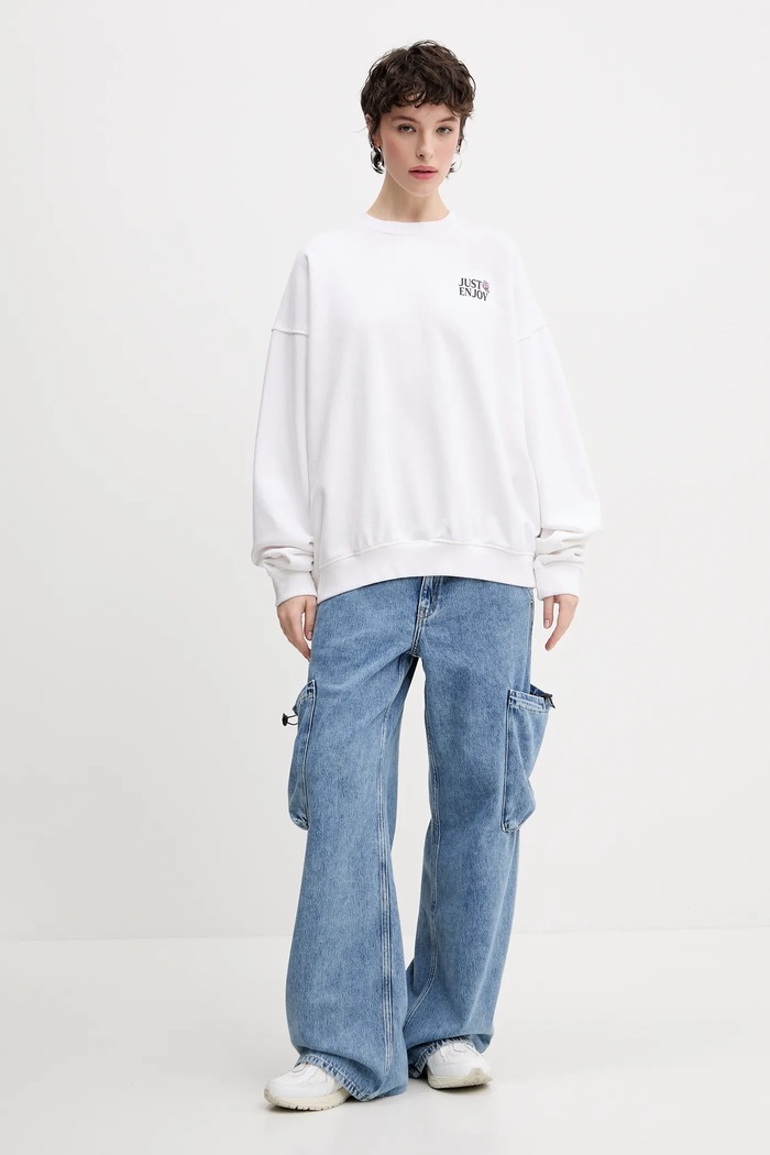 Bluza bawełniana Kaotiko biały AQ083.01.G002