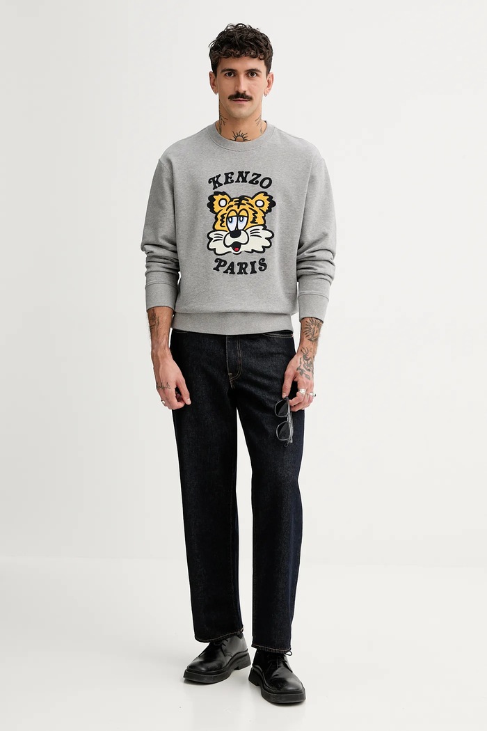 Bavlnená mikina Kenzo x Verdy FF58SW2394MF.94 sivá SS25