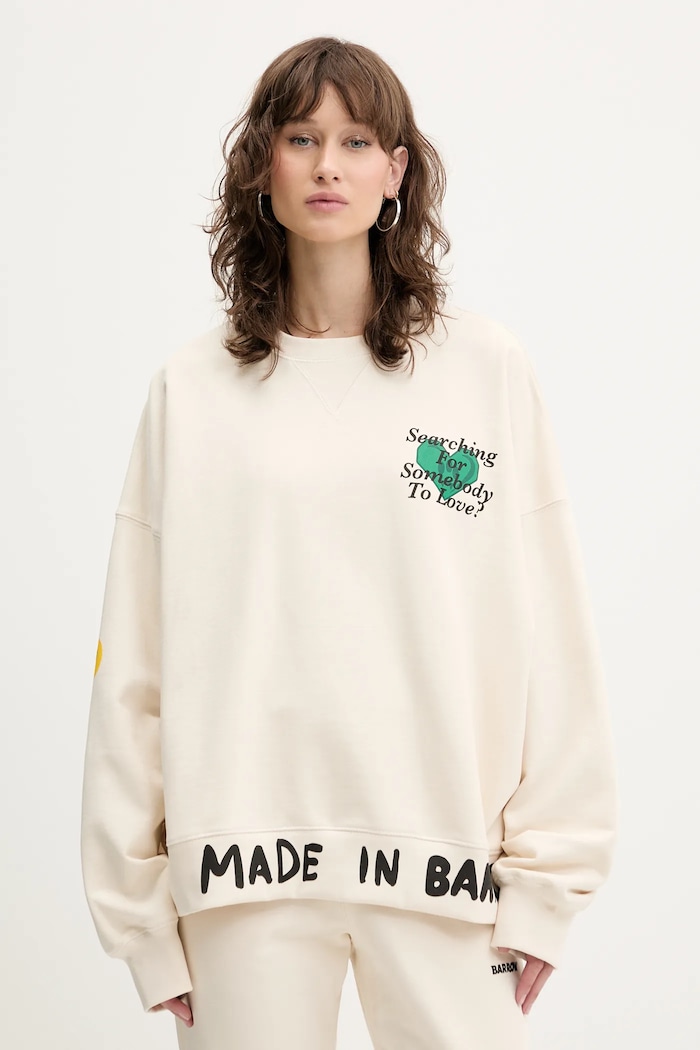 Odzież Barrow bluza bawełniana S5BWUASW059 beżowy