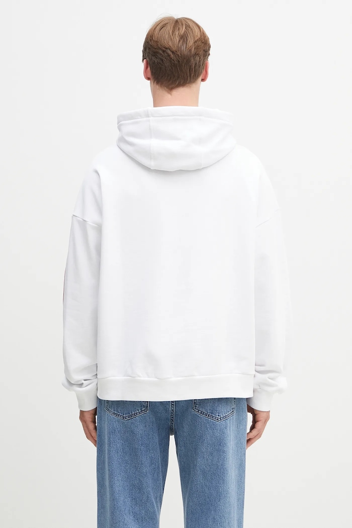 Памучен суичър Fiorucci Heart Relaxed Fit U02SPSHO092CJ05RD01 бял