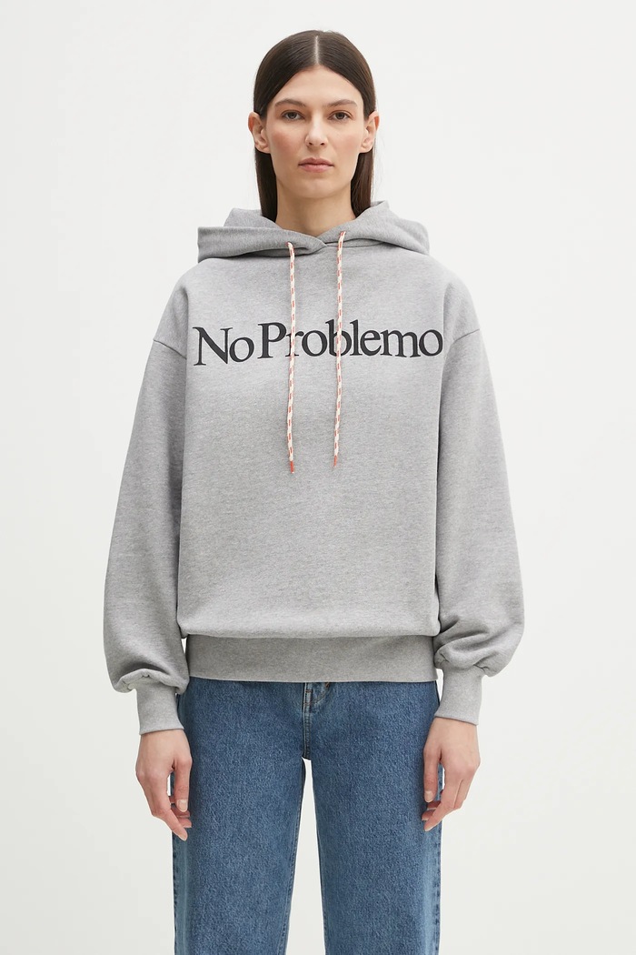 Bavlnená mikina No Problemo No Problemo Hoodie NP2001203 sivá SS25