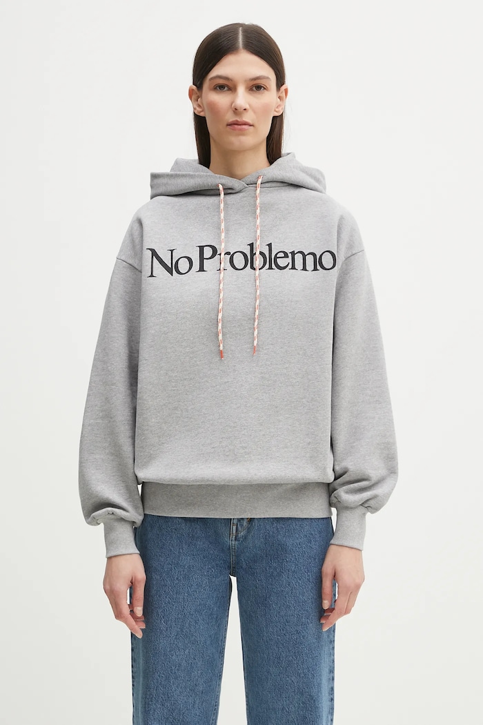 Bavlnená mikina No Problemo No Problemo Hoodie NP2001203 sivá SS25