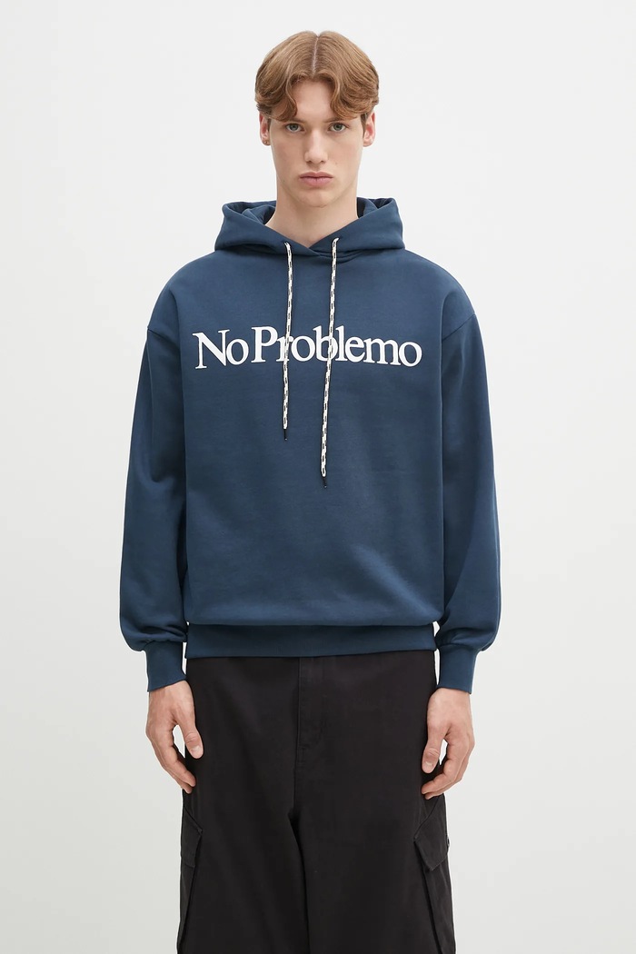 Bavlnená mikina No Problemo No Problemo Hoodie bavlna tmavomodrá NP2001203