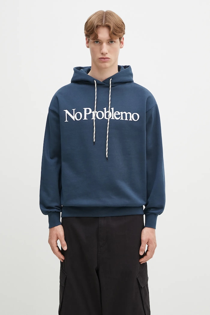 Bavlnená mikina No Problemo No Problemo Hoodie bavlna tmavomodrá NP2001203