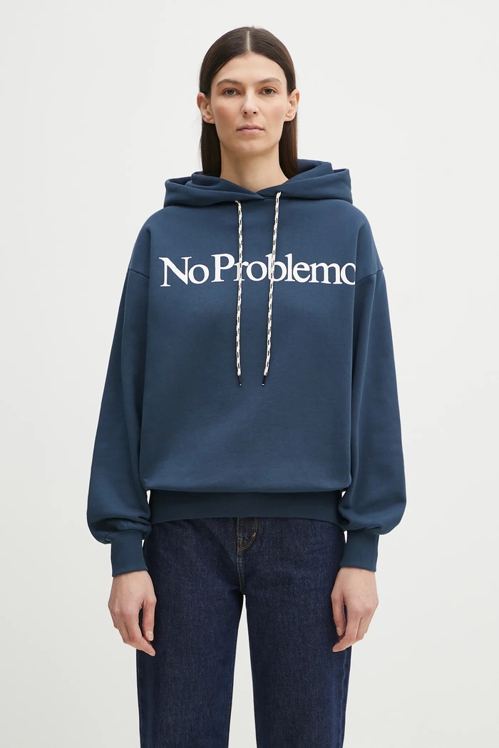 Bavlnená mikina No Problemo No Problemo Hoodie NP2001203 tmavomodrá SS25