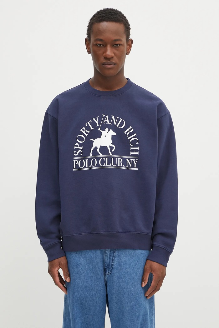 Sporty & Rich cotton sweatshirt Polo Club cotton navy ST071612252BL106