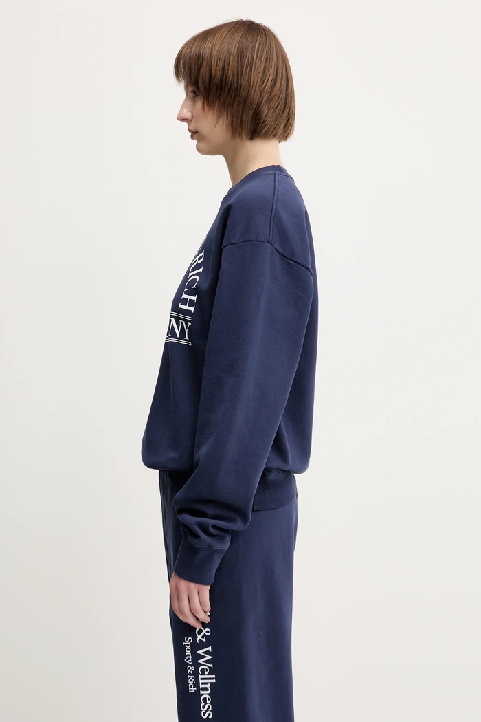 Sporty & Rich cotton sweatshirt Polo Club navy ST071612252BL106