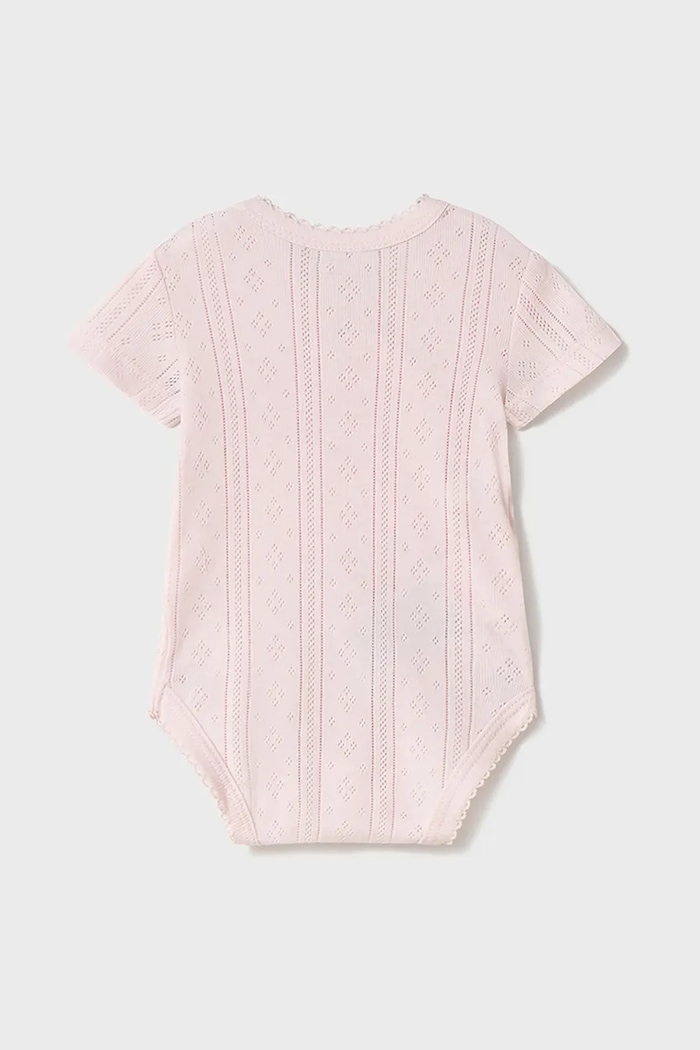 Бебешко боди от памук Mayoral Newborn 1746.2A.Newborn.PPYH розов SS25