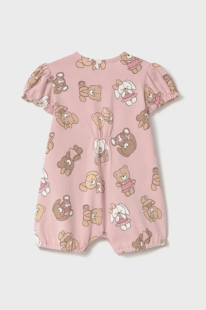 Бебешки памучен къс гащеризон Mayoral Newborn 1754.2G.Newborn.PPYH розов SS25