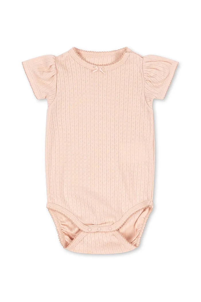 Konges Sløjd body bawełniane niemowlęce MINNIE PUFF SLEEVE BODY GOTS Produkt niemowlęcy różowy KS103148