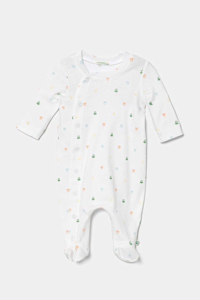 United Colors of Benetton śpioszki bawełniane niemowlęce Produkt niemowlęcy biały 3PWB0T02D.W.Seasonal