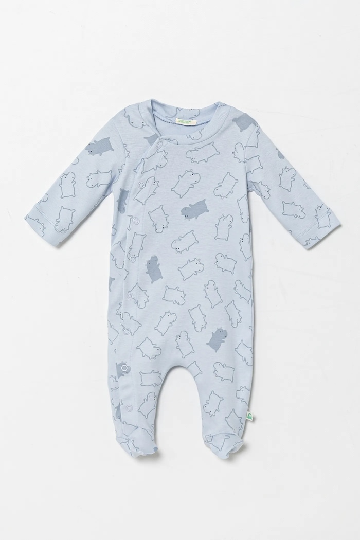 United Colors of Benetton tutine di cotone neonato/a Planet friendly blu 3PWB0T02D.W.Seasonal