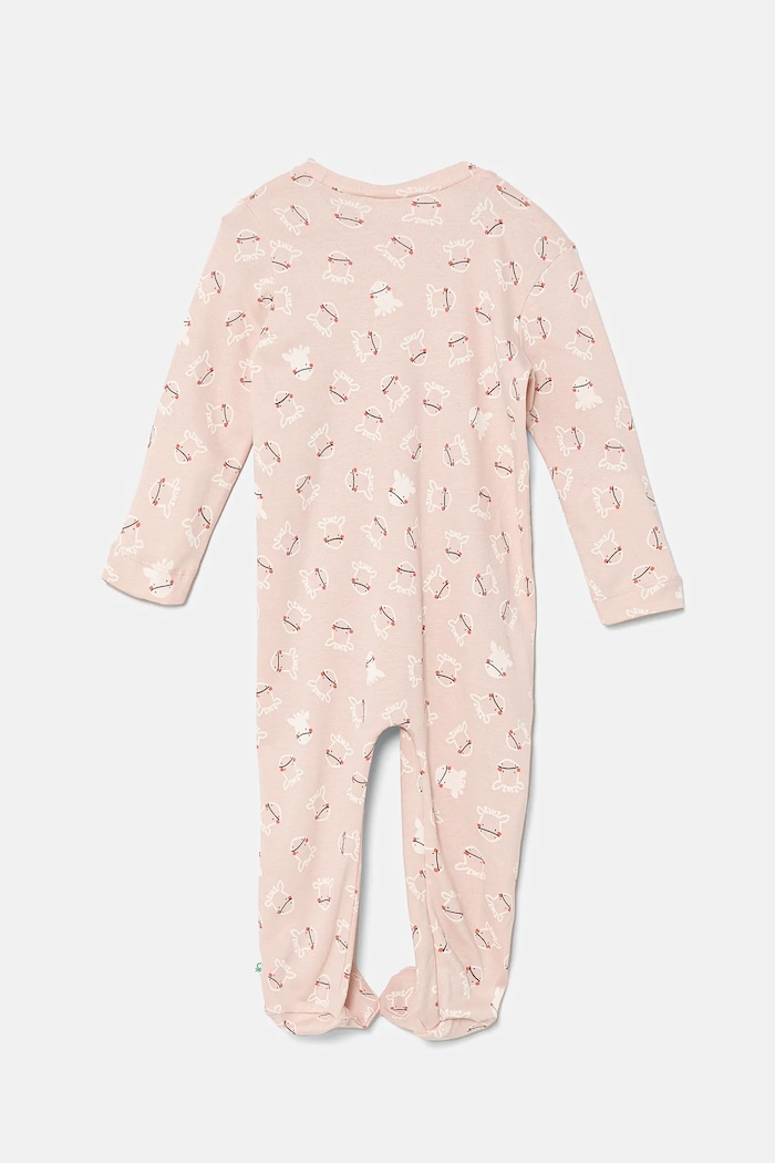 United Colors of Benetton śpioszki bawełniane niemowlęce 3PWB0T02D.W.Seasonal różowy SS25