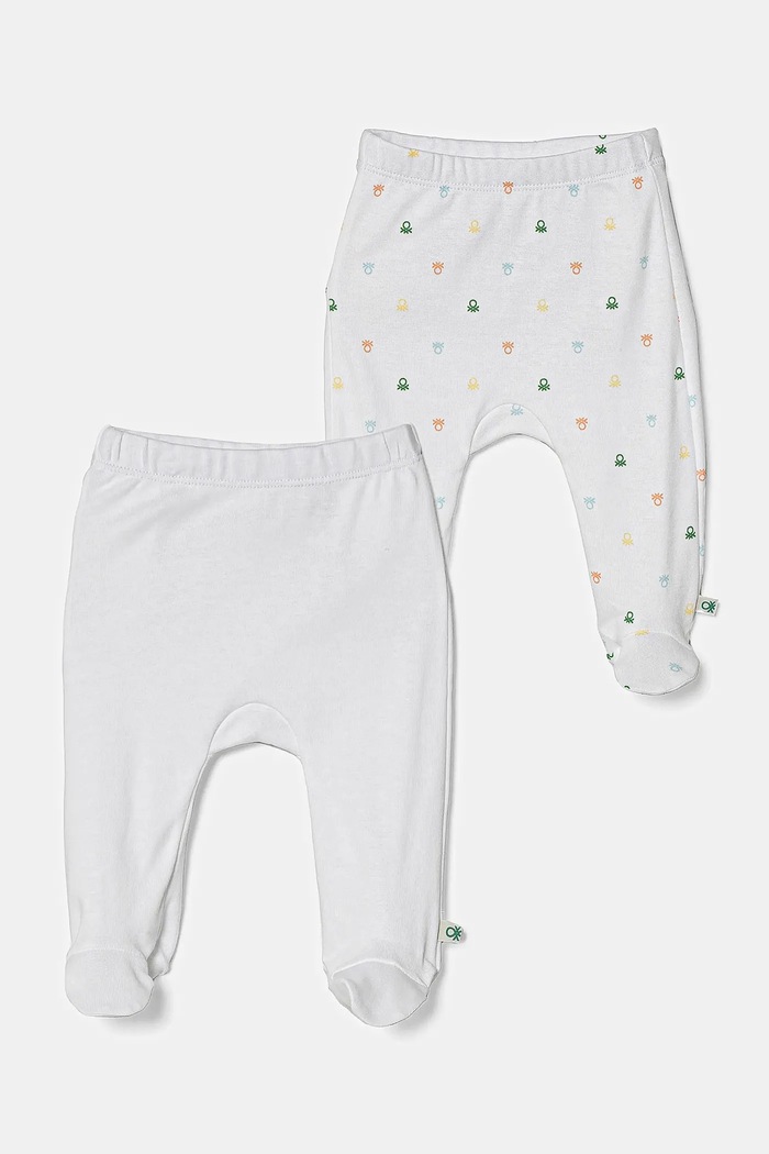 United Colors of Benetton półśpioszki niemowlęce bawełniane 2-pack Produkt niemowlęcy biały 3PWB0F009.W.Seasonal